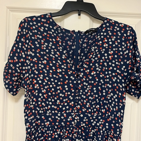 NWOT Madewell Navy Blue Flower Dress-Size 10 - Picture 3 of 16
